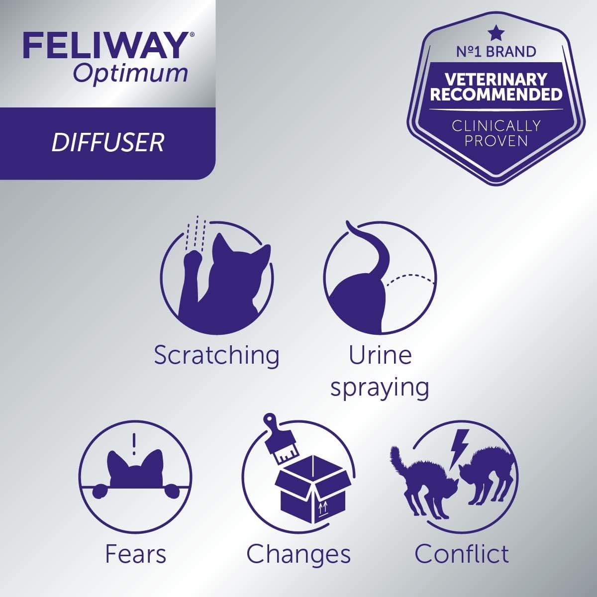 FELIWAY Optimum 3x30 Day Cat Calming Odourless Refills for Pheromone Diffuser, 3x48ml Value Pack