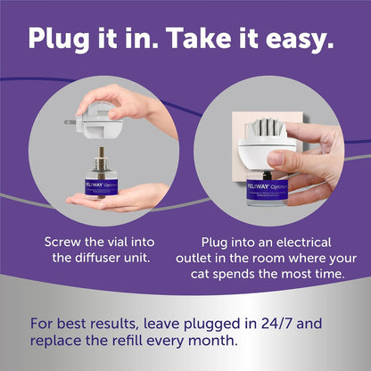 FELIWAY Optimum 3x30 Day Cat Calming Odourless Refills for Pheromone Diffuser, 3x48ml Value Pack