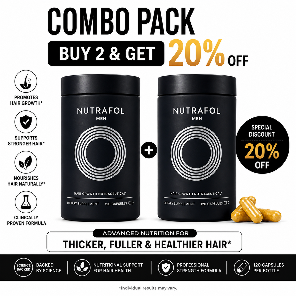 Nutrafol Men Hair Growth Supplement – 120 Capsules